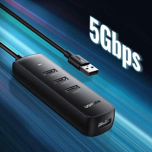 Hub USB UGREEN CM416, 4 x USB-A 3.0, 0,25 m, nero