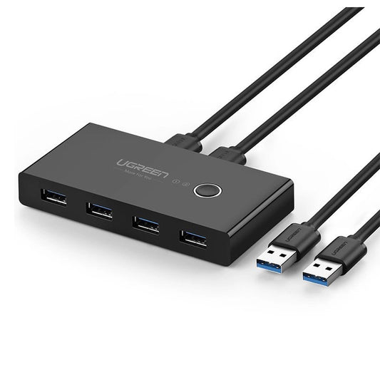 Hub USB UGREEN US216 Boîte de commutation à deux partages, 4 x USB-A 3.0, noir