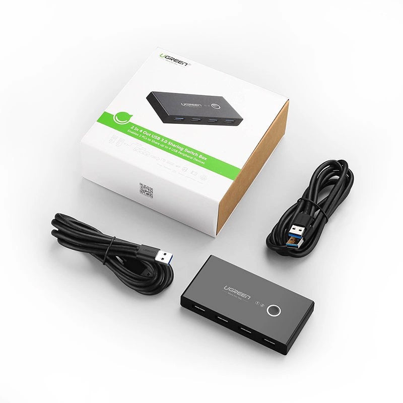 Switch USB UGREEN US216 Two Sharing Switch Box, 4 x USB-A 3.0, Nero