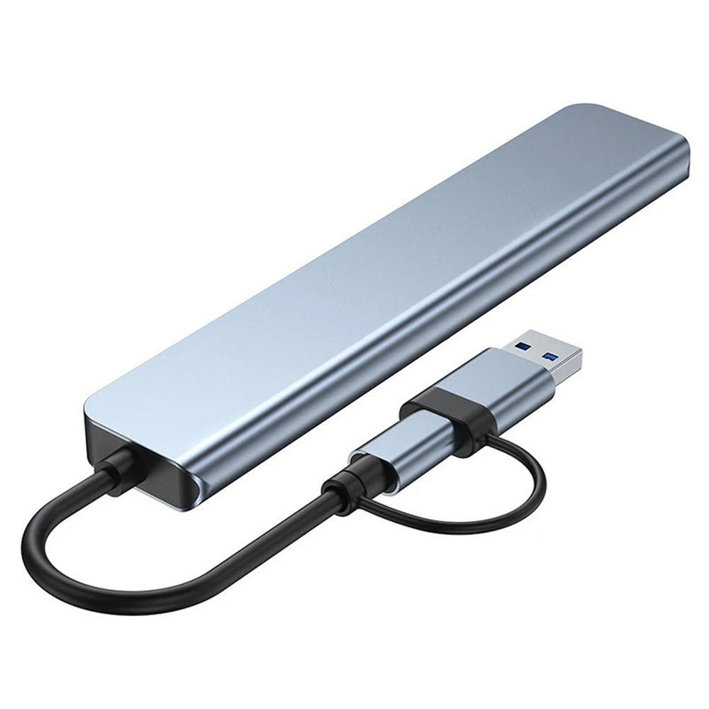 Hub USB / USB-C Techsuit H9 DataBridge, 8in1, Grigio