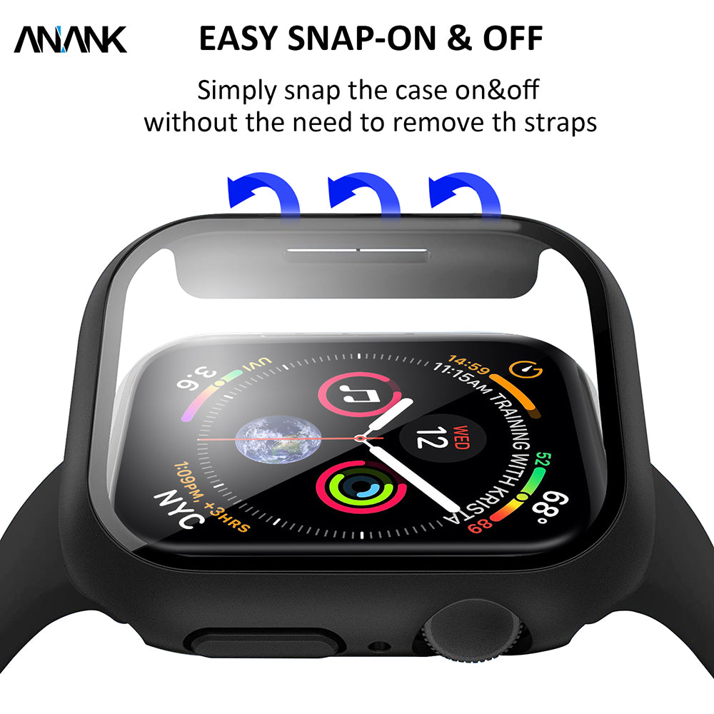 Custodia Anank Screen Guard per Apple Watch Series 7 45mm, Nera