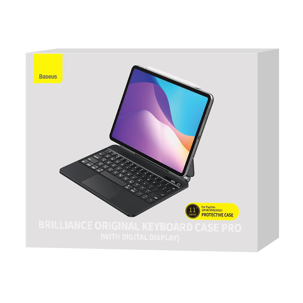 Keyboard Case for Apple iPad Air (2022) / Air (2020) / Pro 11 (2018), Baseus, Brilliance with Digital Display, Gray