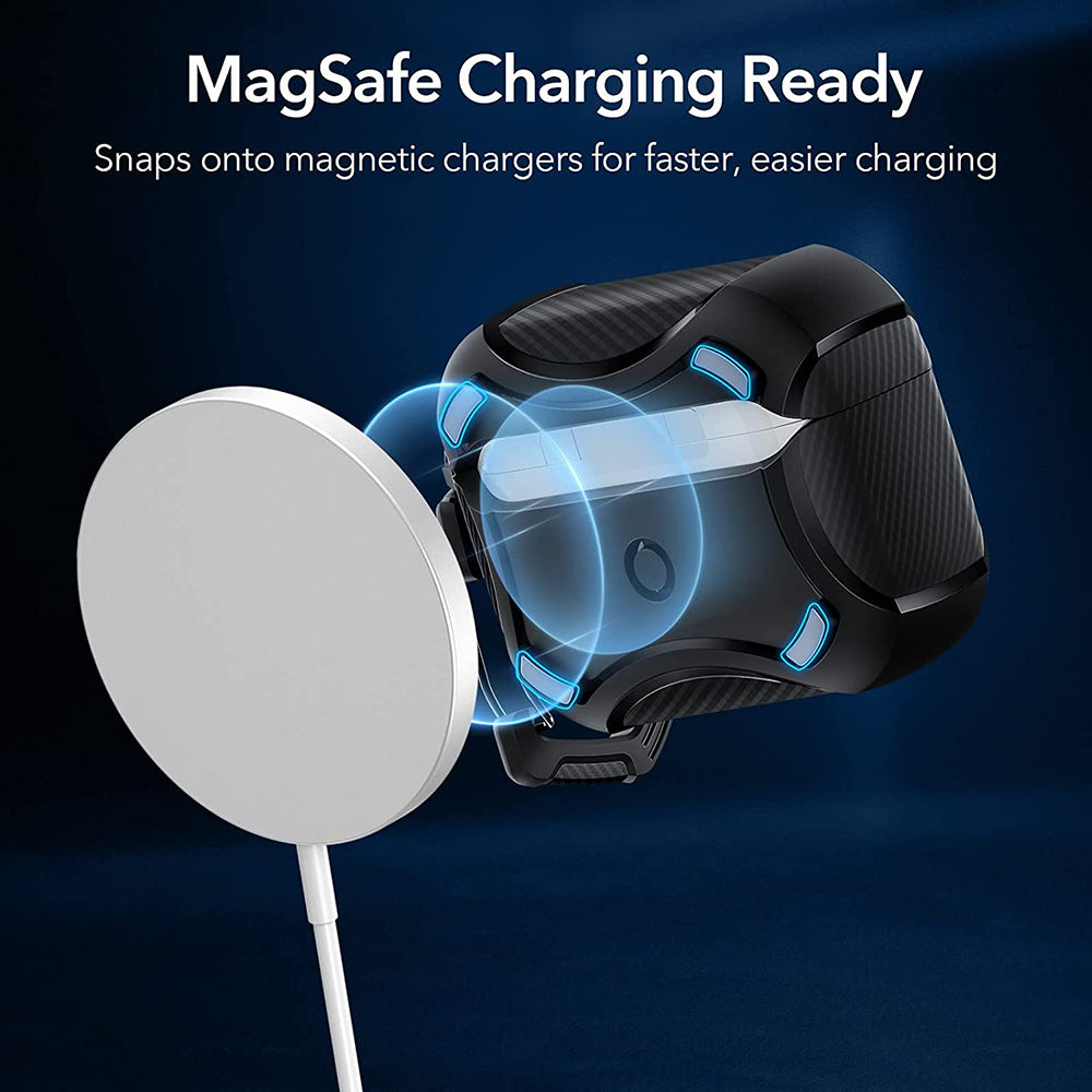 ESR Cyber Armor Tough Hülle für Apple AirPods Pro Serie, Schwarz