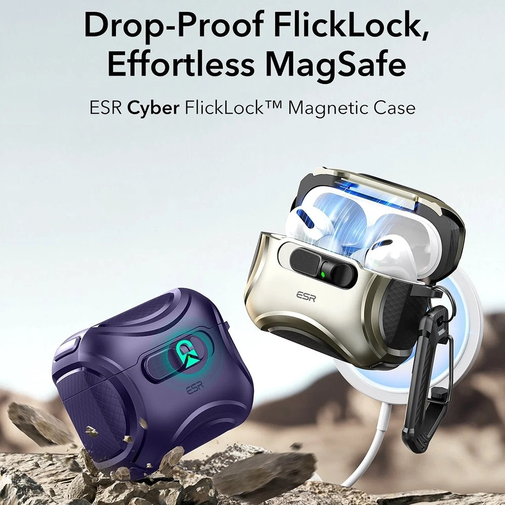 Étui ESR Cyber FlickLock pour Apple AirPods Pro 3, Mauve