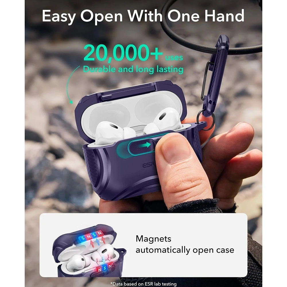 Étui ESR Cyber FlickLock pour Apple AirPods Pro 3, Mauve