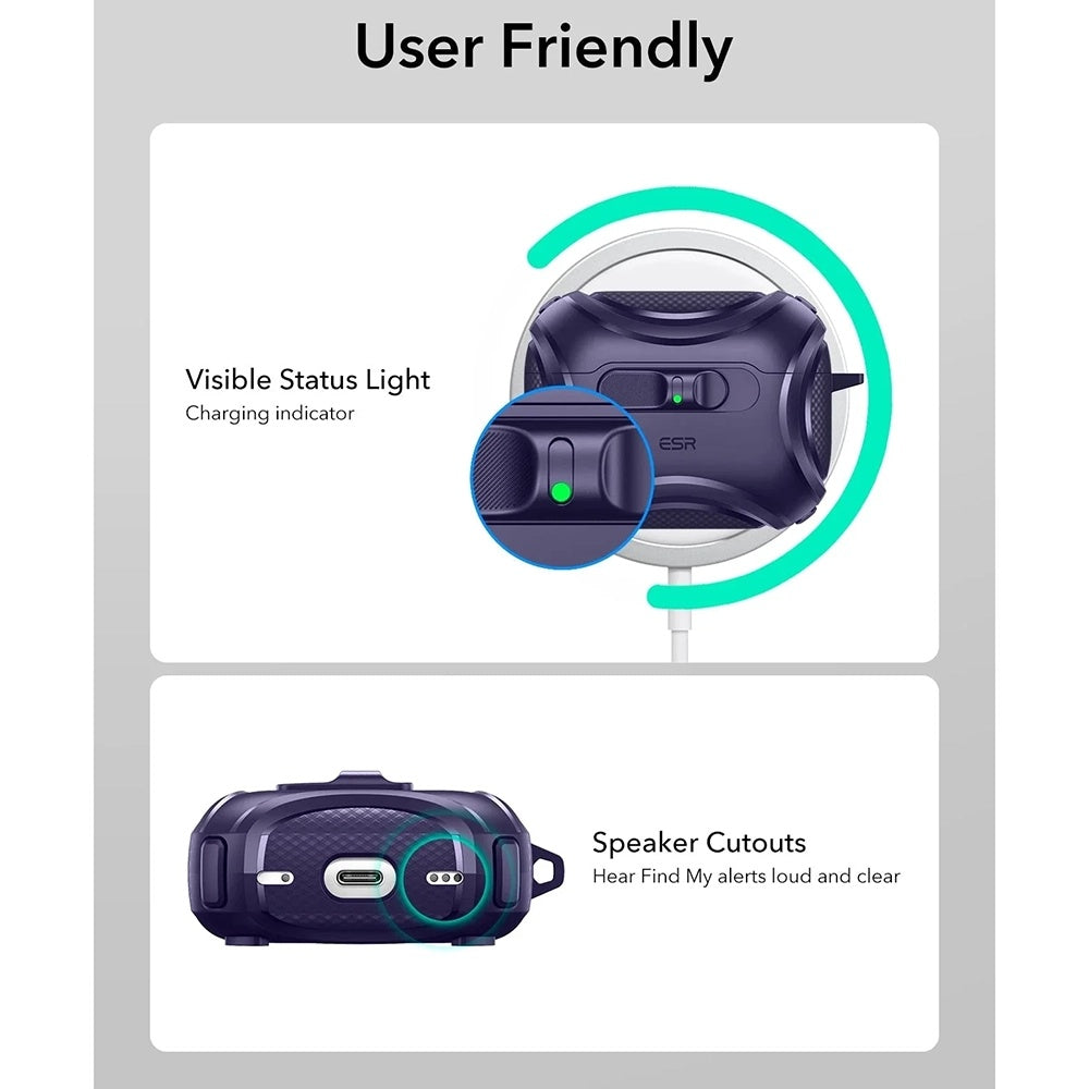 Étui ESR Cyber FlickLock pour Apple AirPods Pro 3, Mauve