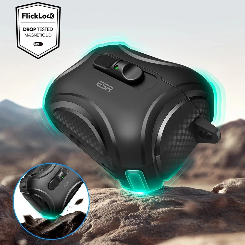 ESR Cyber FlickLock Hülle für Apple AirPods Pro 3, Schwarz