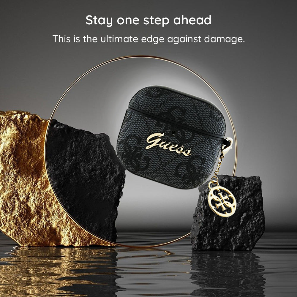 Étui Guess 4G Charm pour Apple AirPods 4, Noir