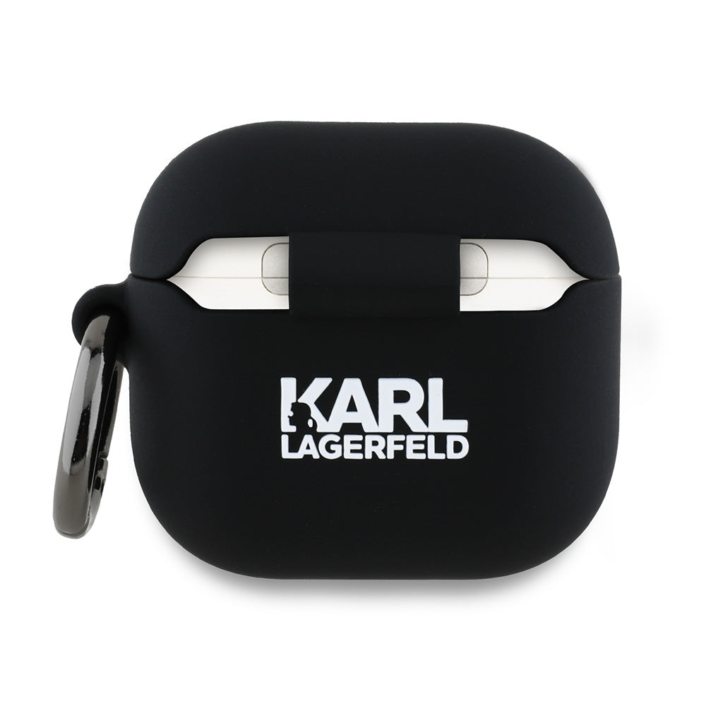 Étui Karl Lagerfeld 3D Tête de Karl pour Apple AirPods 4, Noir