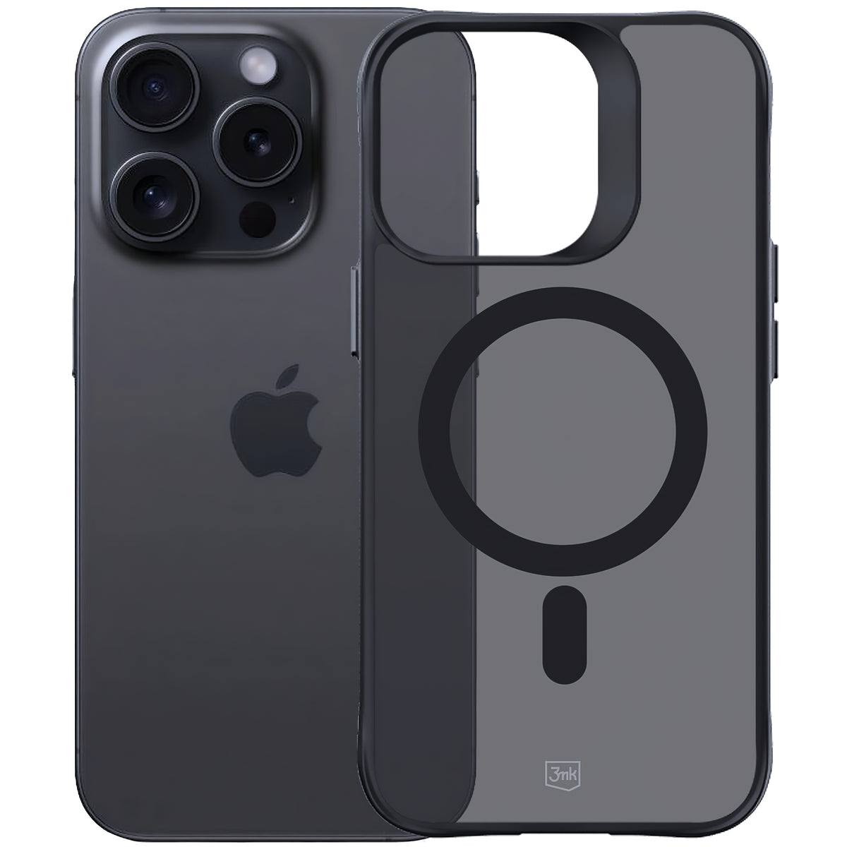 Custodia MagSafe per Apple iPhone 15 Pro Max, 3MK, Smoke MagCase, nero