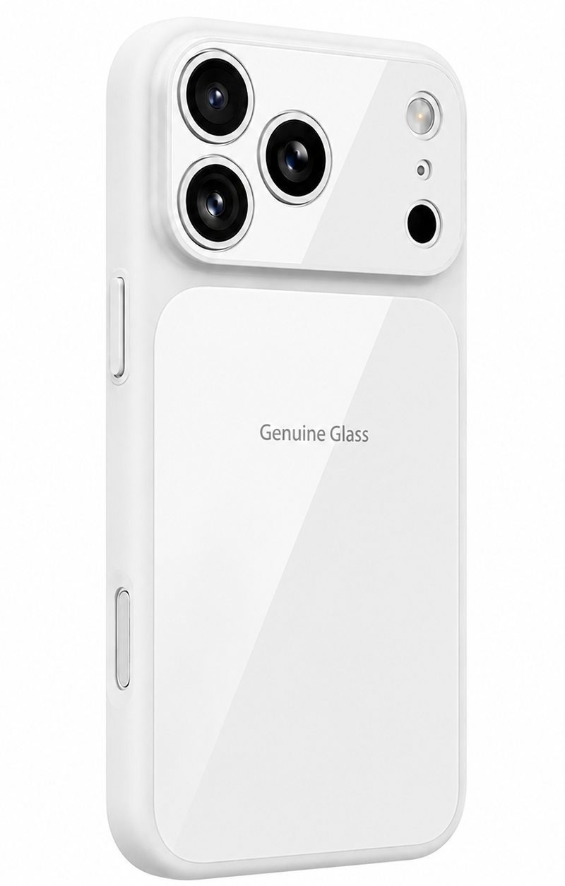 Coque MagSafe pour Apple iPhone 16, OEM, Verre Authentique, Blanc
