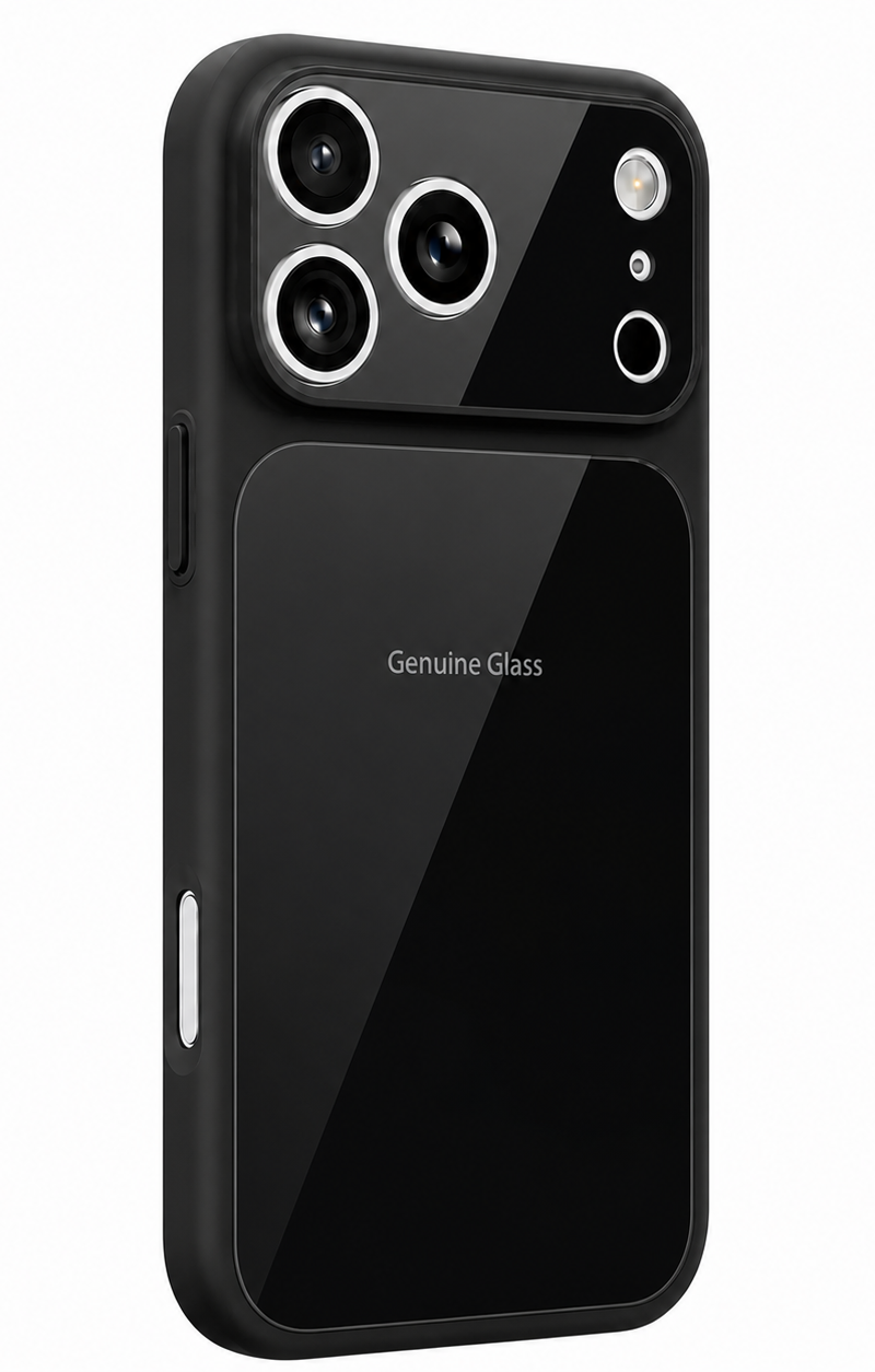 Custodia MagSafe per Apple iPhone 16, OEM, Vetro Autentico, Nera