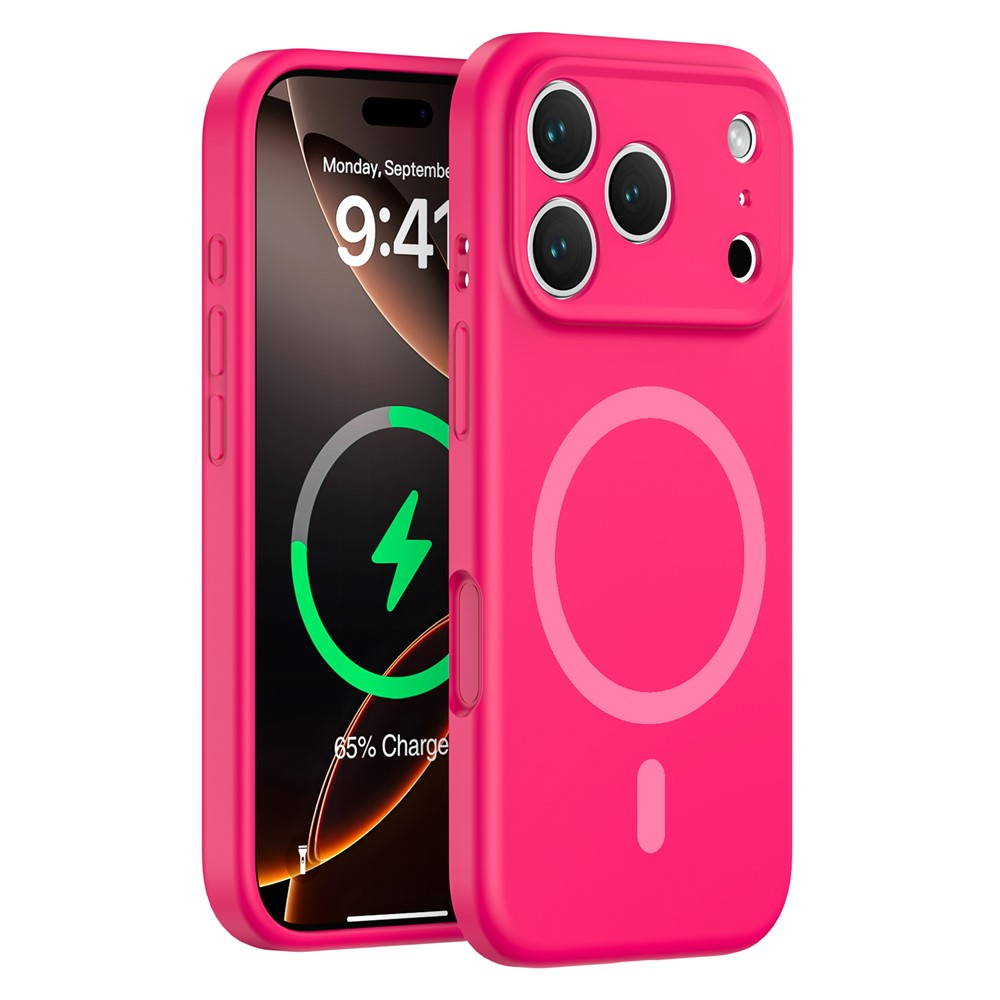 Custodia MagSafe per Apple iPhone 17 Pro Max, OEM, Silicone Liquido, Rosa