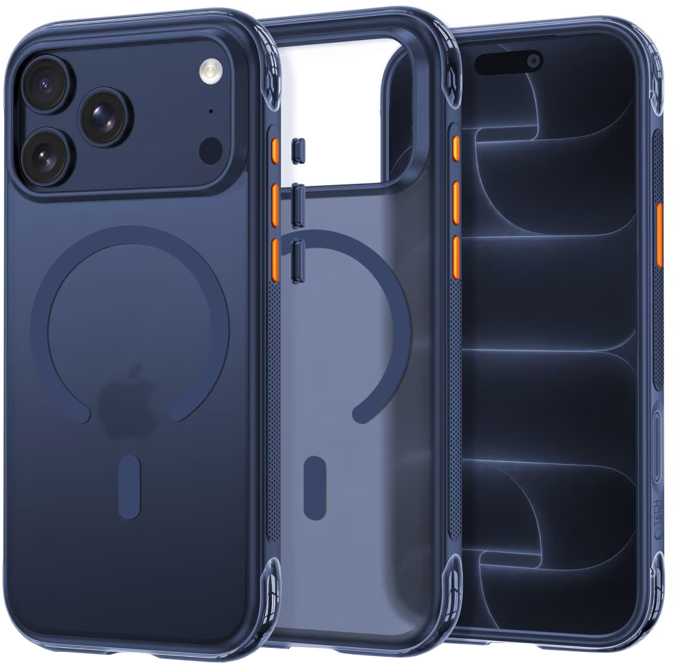 Custodia MagSafe per Apple iPhone 18 Pro / 17 Pro, Tech-Protect, MagAir CC, Blu Navy Opaco