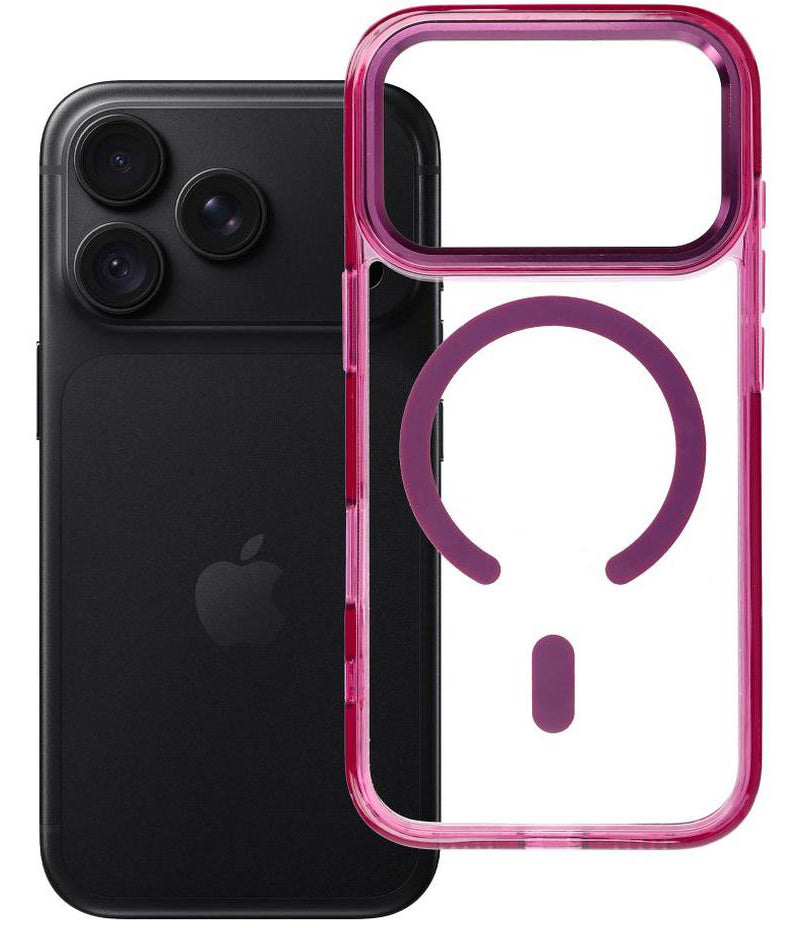 Coque MagSafe pour Apple iPhone 18 Pro / iPhone 17 Pro, OEM, Frame Clear Hybrid, bordeaux