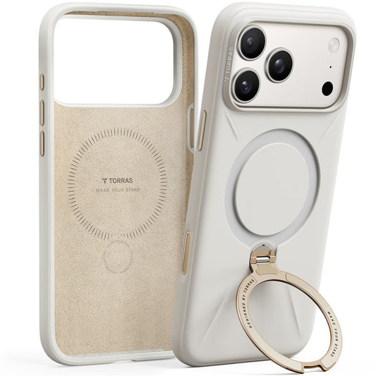 MagSafe Hülle für Apple iPhone 17 Pro, Torras, QPRO Silikon, Weiß