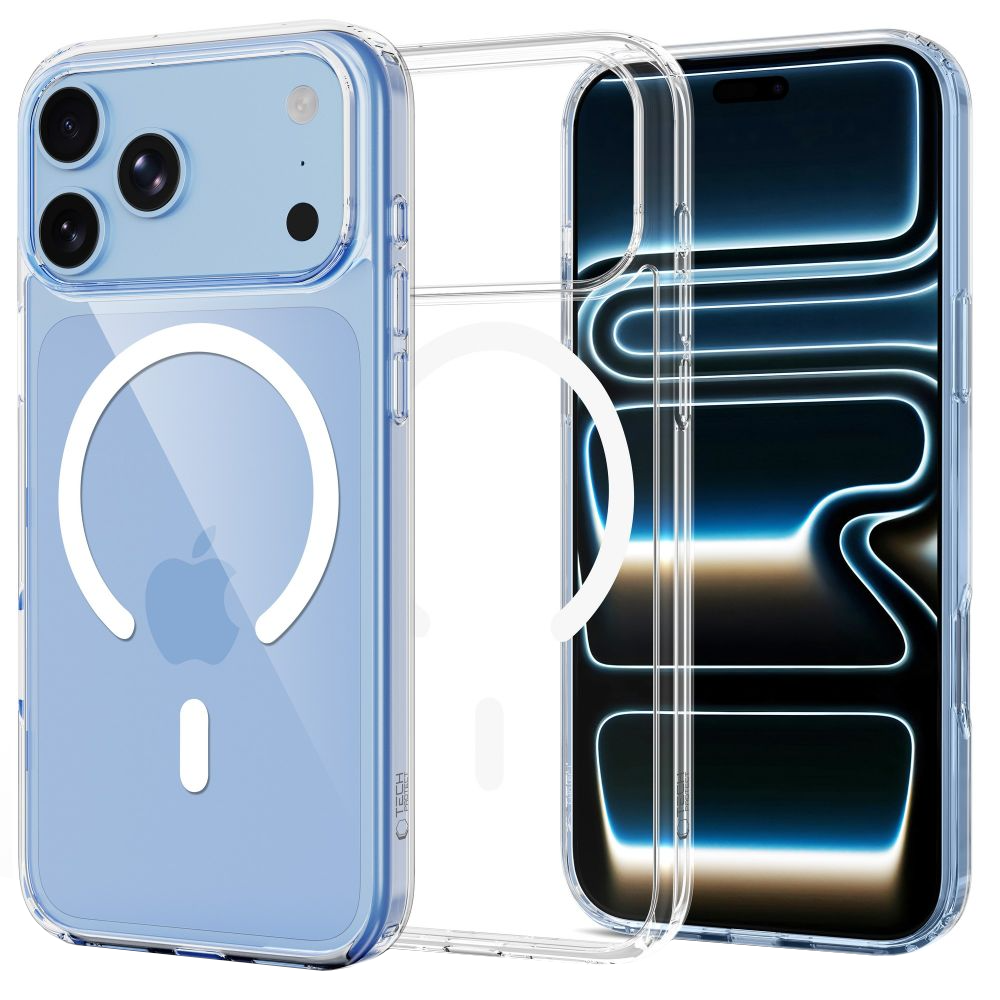 Coque MagSafe pour Apple iPhone 18 Pro / 17 Pro, Tech-Protect, Flexair Hybrid avec protecteur d'écran, Transparente