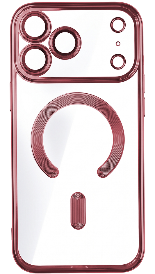 Coque MagSafe pour Apple iPhone 18 Pro / 17 Pro, OEM, Color Chrome Mag, Bordeaux