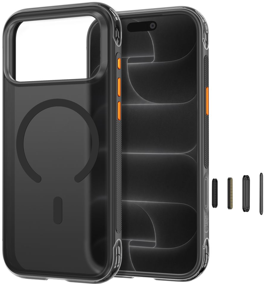 Custodia MagSafe per Apple iPhone 18 Pro / 17 Pro, Tech-Protect, MagAir CC, Nero Opaco