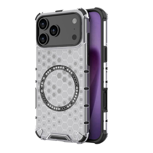 Coque MagSafe pour Apple iPhone 17 Pro Max, Techsuit, HoneyComb Shield, Blanche