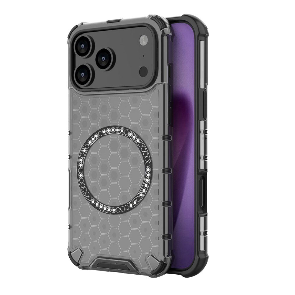 Custodia MagSafe per Apple iPhone 17 Pro, Techsuit, HoneyComb Shield, Nera