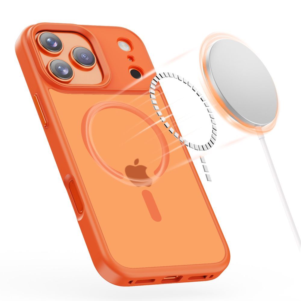 Custodia MagSafe per Apple iPhone 17 Pro Max, Tech-Protect, Magmat, Arancione Opaco