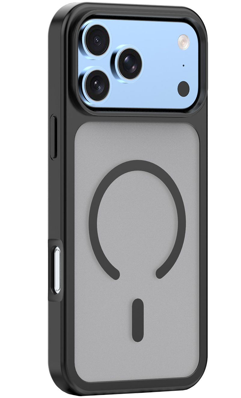 Custodia MagSafe per Apple iPhone 18 Pro / 17 Pro, OEM, Mag Big Hole, nera opaca