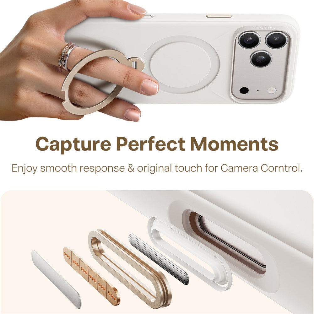 Custodia MagSafe per Apple iPhone 17 Pro, Torras, QPRO Silicone, Bianca