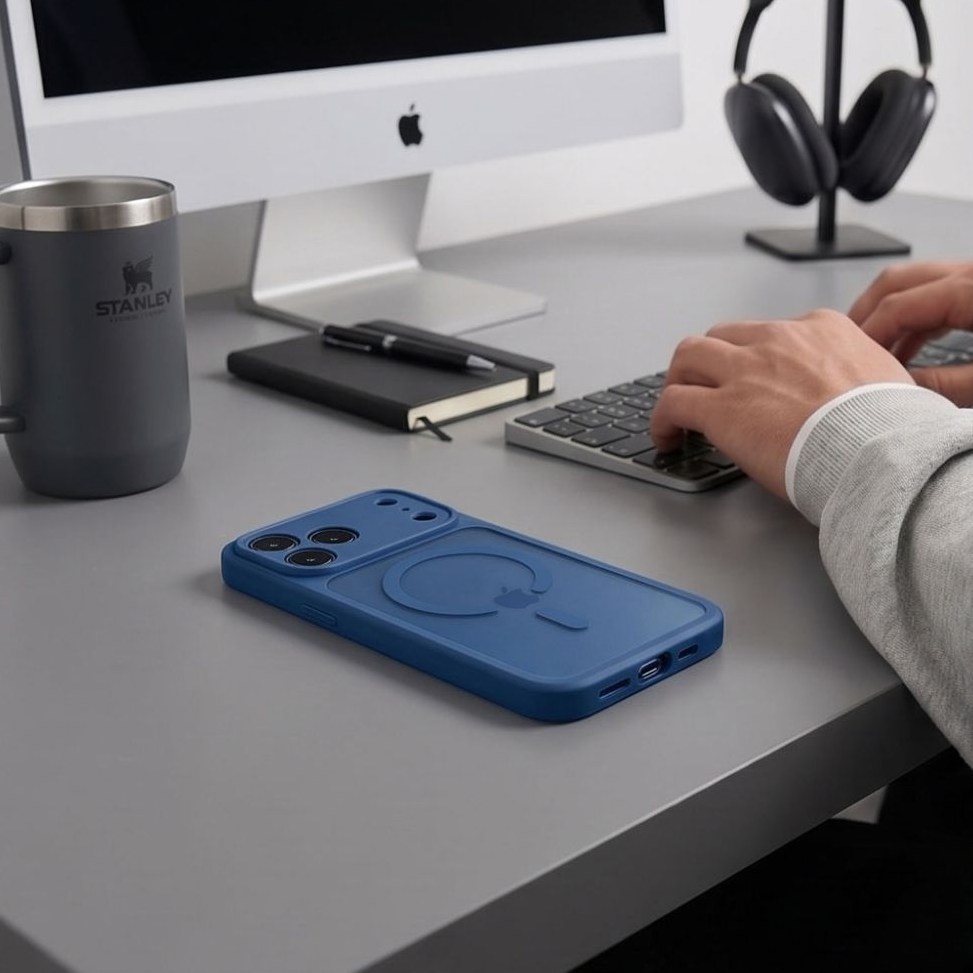 MagSafe-Hülle für Apple iPhone 18 Pro / 17 Pro, Tech-Protect, BasicMag, Mattes Marineblau