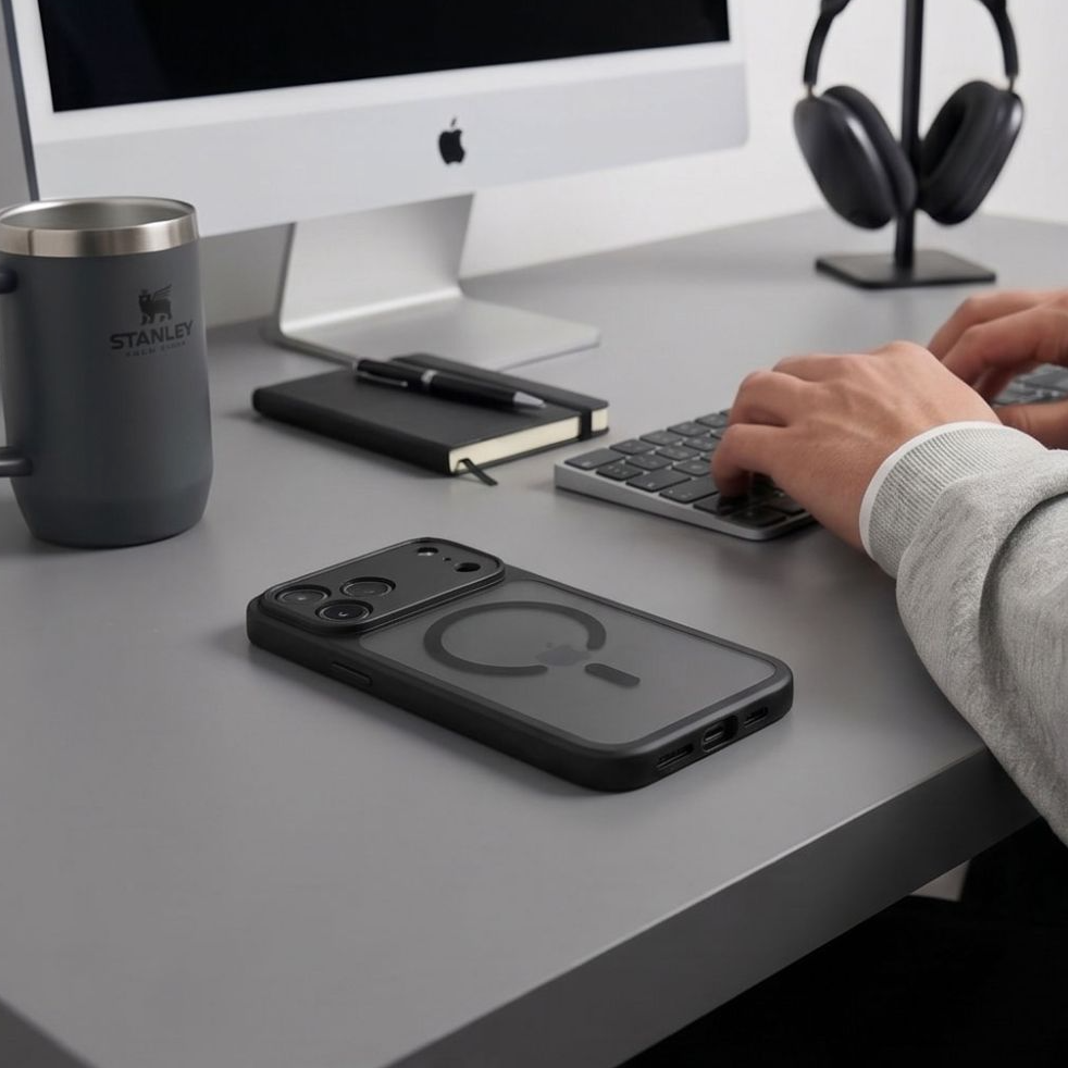 MagSafe-Hülle für Apple iPhone 18 Pro / 17 Pro, Tech-Protect, BasicMag, Matt Schwarz