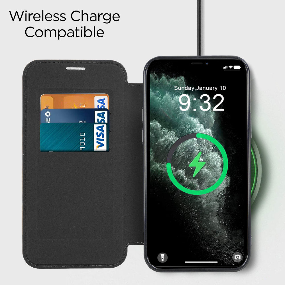 Custodia MagSafe per Apple iPhone 11 Pro Max, Techsuit, SmartMag Book, Nera