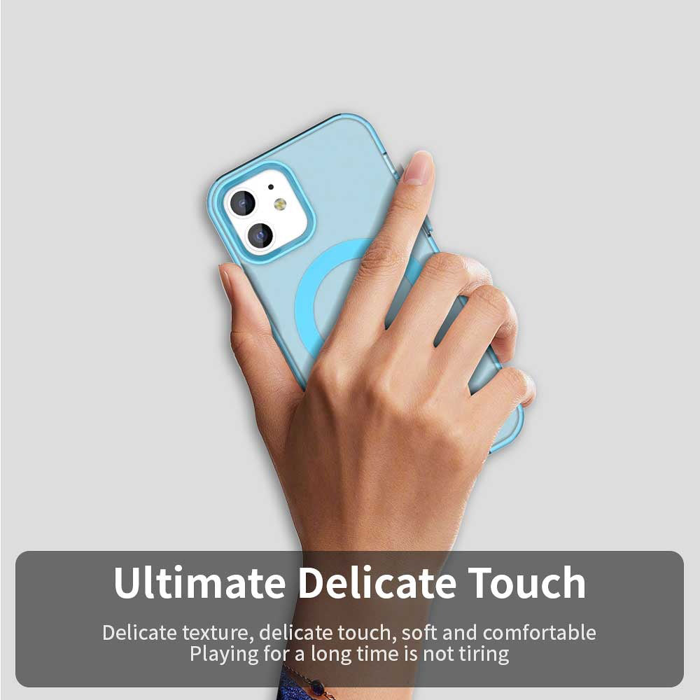 Custodia MagSafe per Apple iPhone 12 / 12 Pro, Techsuit, CandyCase, Blu