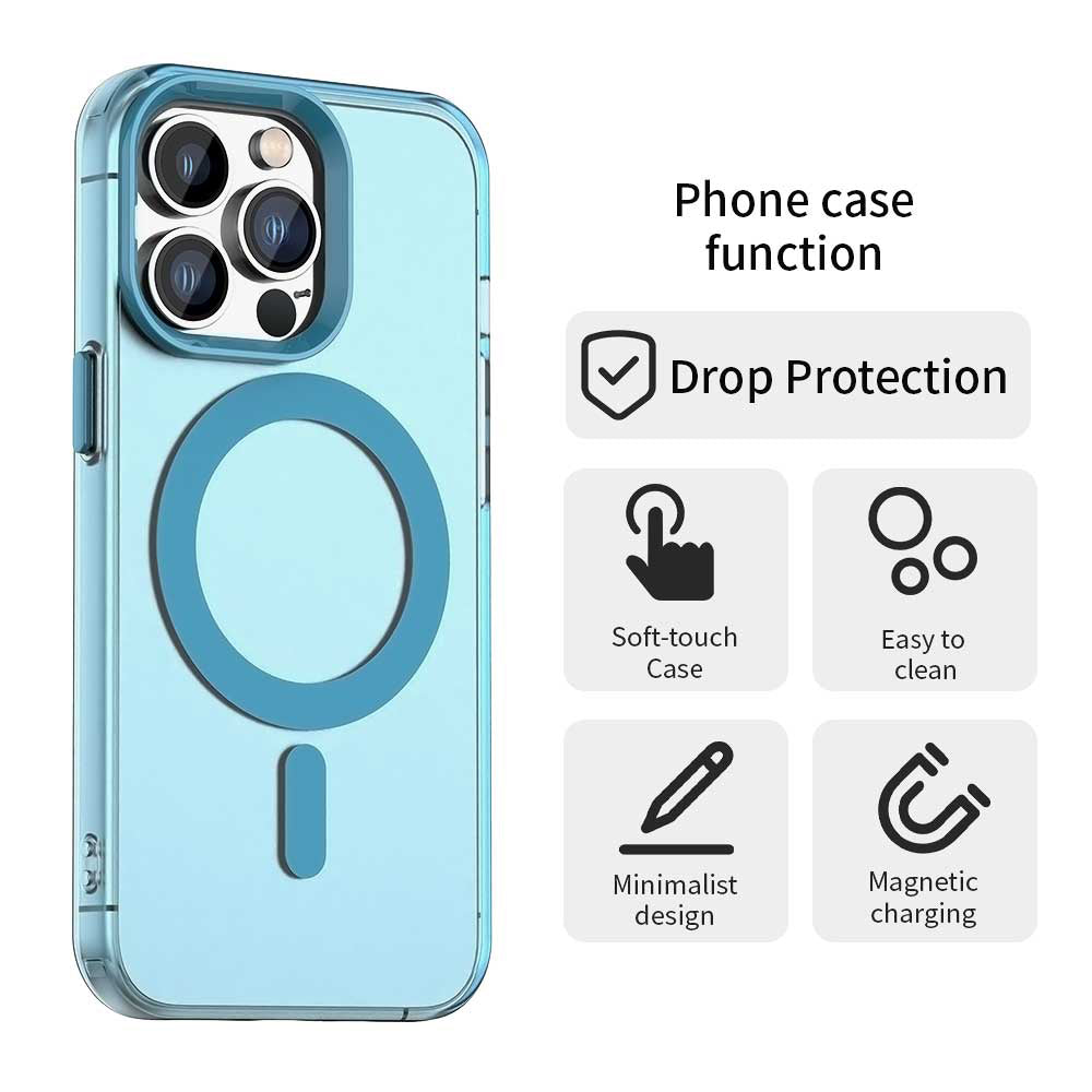 Custodia MagSafe per Apple iPhone 12 Pro Max, Techsuit, CandyCase, Blu