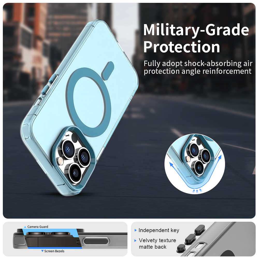 Custodia MagSafe per Apple iPhone 12 Pro Max, Techsuit, CandyCase, Blu