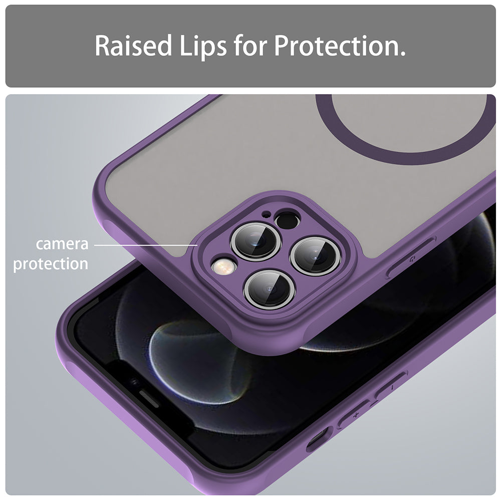 Custodia MagSafe per Apple iPhone 12 Pro Max, Techsuit, HaloFrost II, Viola