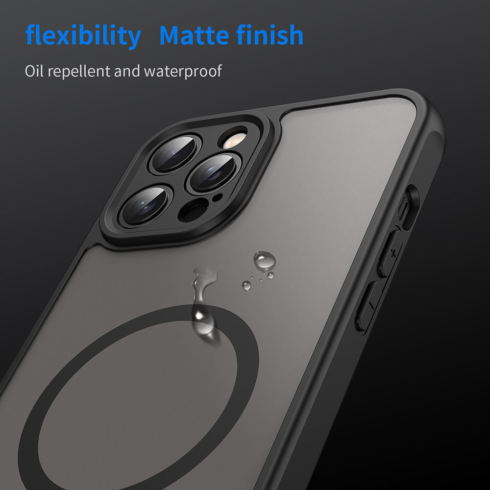 Custodia MagSafe per Apple iPhone 12 Pro Max, Techsuit, HaloFrost II, Nera
