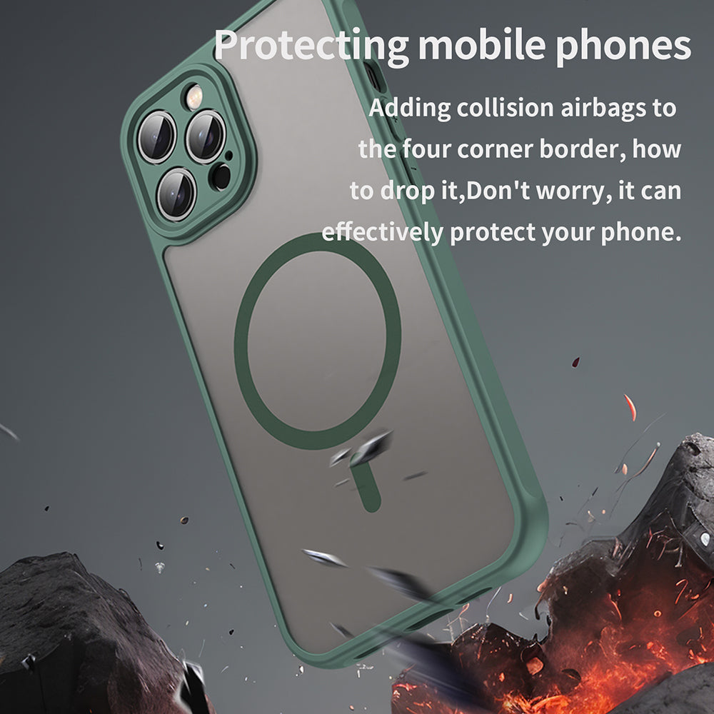 Custodia MagSafe per Apple iPhone 12 Pro Max, Techsuit, HaloFrost II, Verde