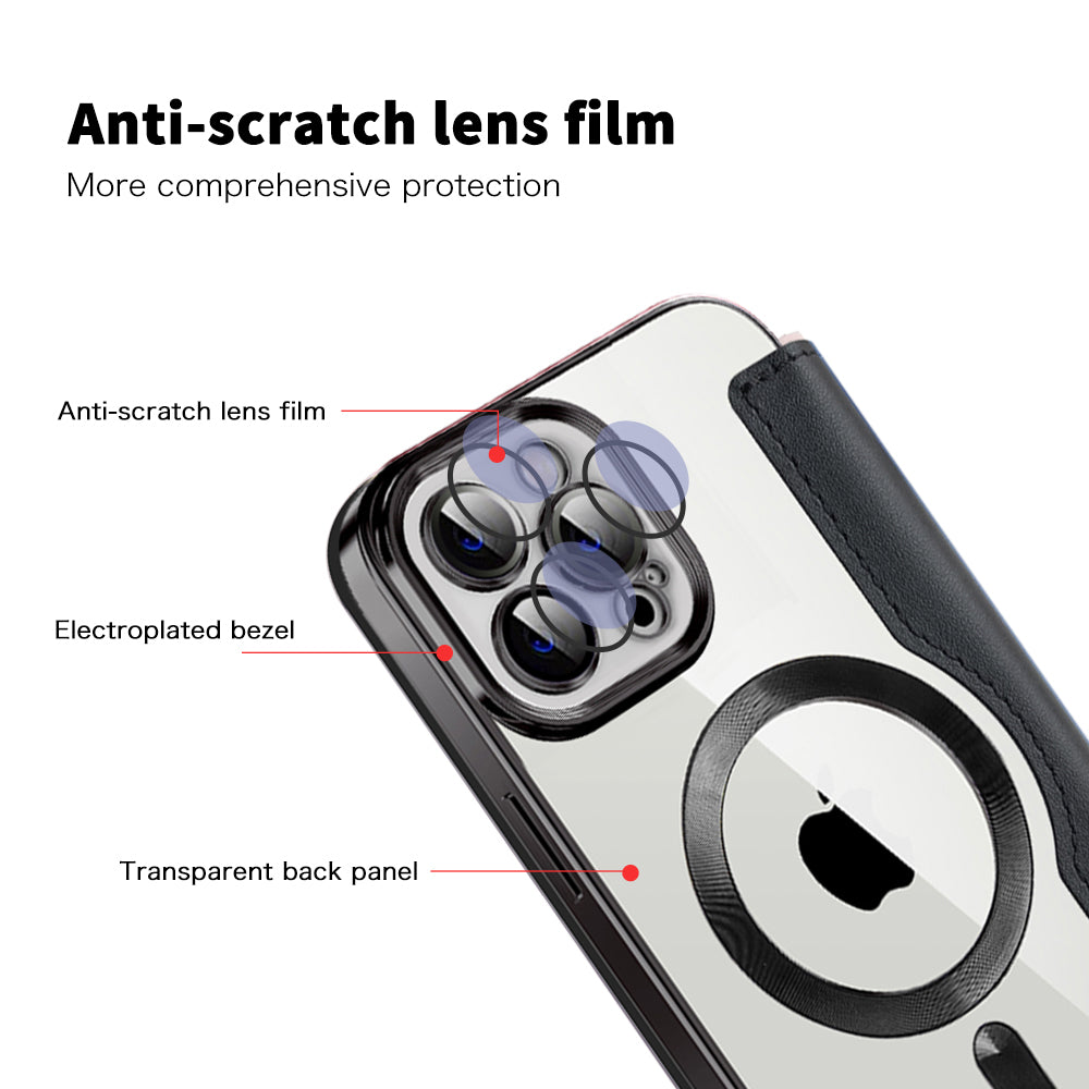 Custodia MagSafe per Apple iPhone 12 Pro Max, Techsuit, SmartMag Book, Nera