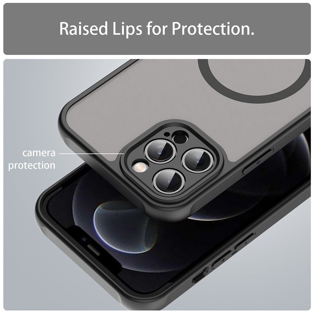 Custodia MagSafe per Apple iPhone 12 Pro, Techsuit, HaloFrost II, Nera