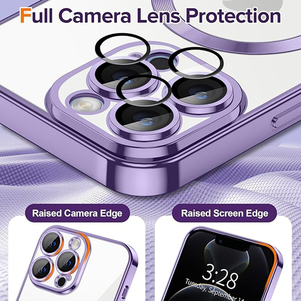 Custodia MagSafe per Apple iPhone 12 Pro, Techsuit, Luxury Crystal, Viola Chiaro
