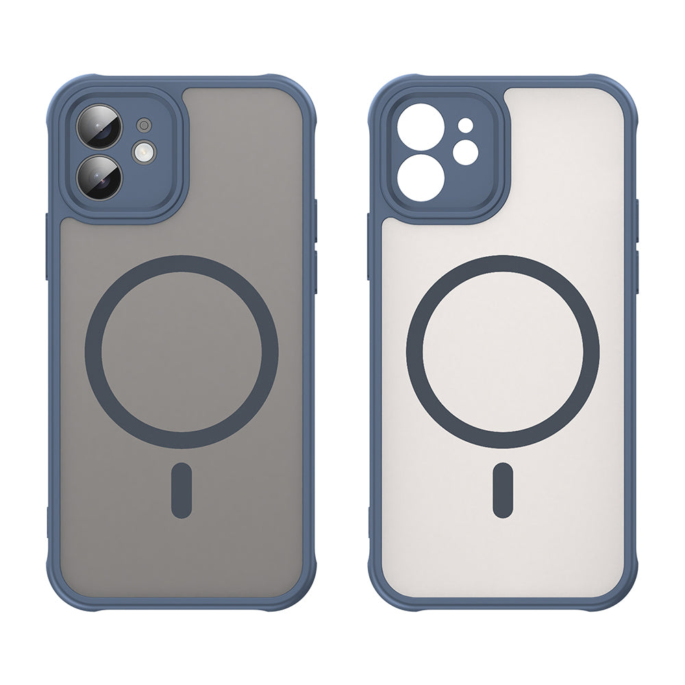 Custodia MagSafe per Apple iPhone 12, Techsuit, HaloFrost II, Blu Navy
