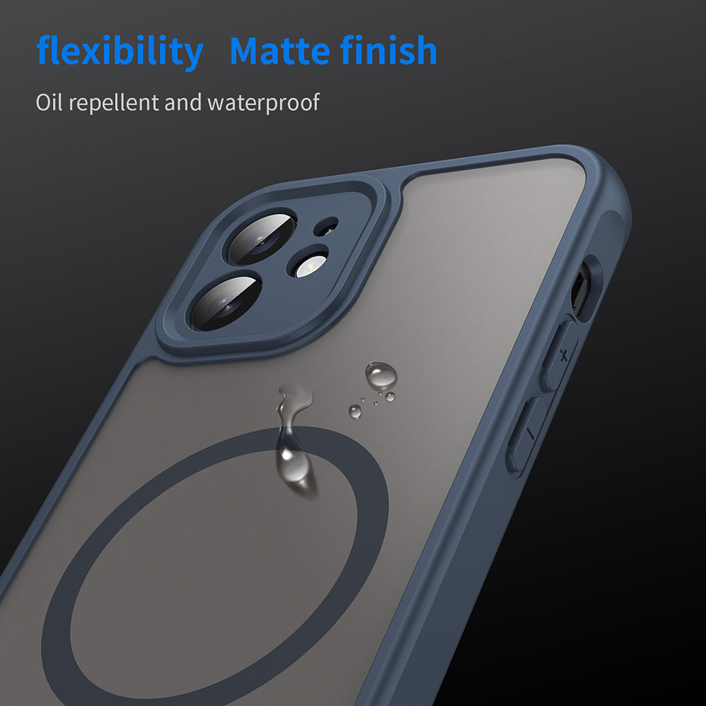 Custodia MagSafe per Apple iPhone 12, Techsuit, HaloFrost II, Blu Navy