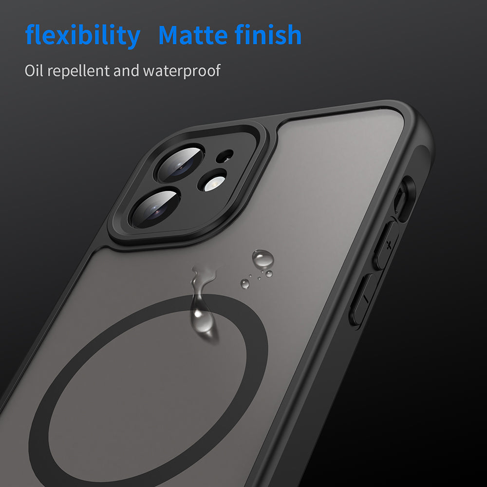 Custodia MagSafe per Apple iPhone 12, Techsuit, HaloFrost II, Nera