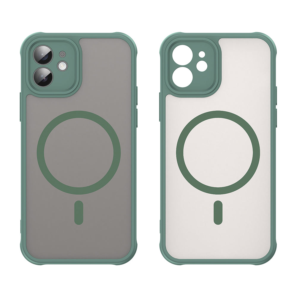 Custodia MagSafe per Apple iPhone 12, Techsuit, HaloFrost II, Verde