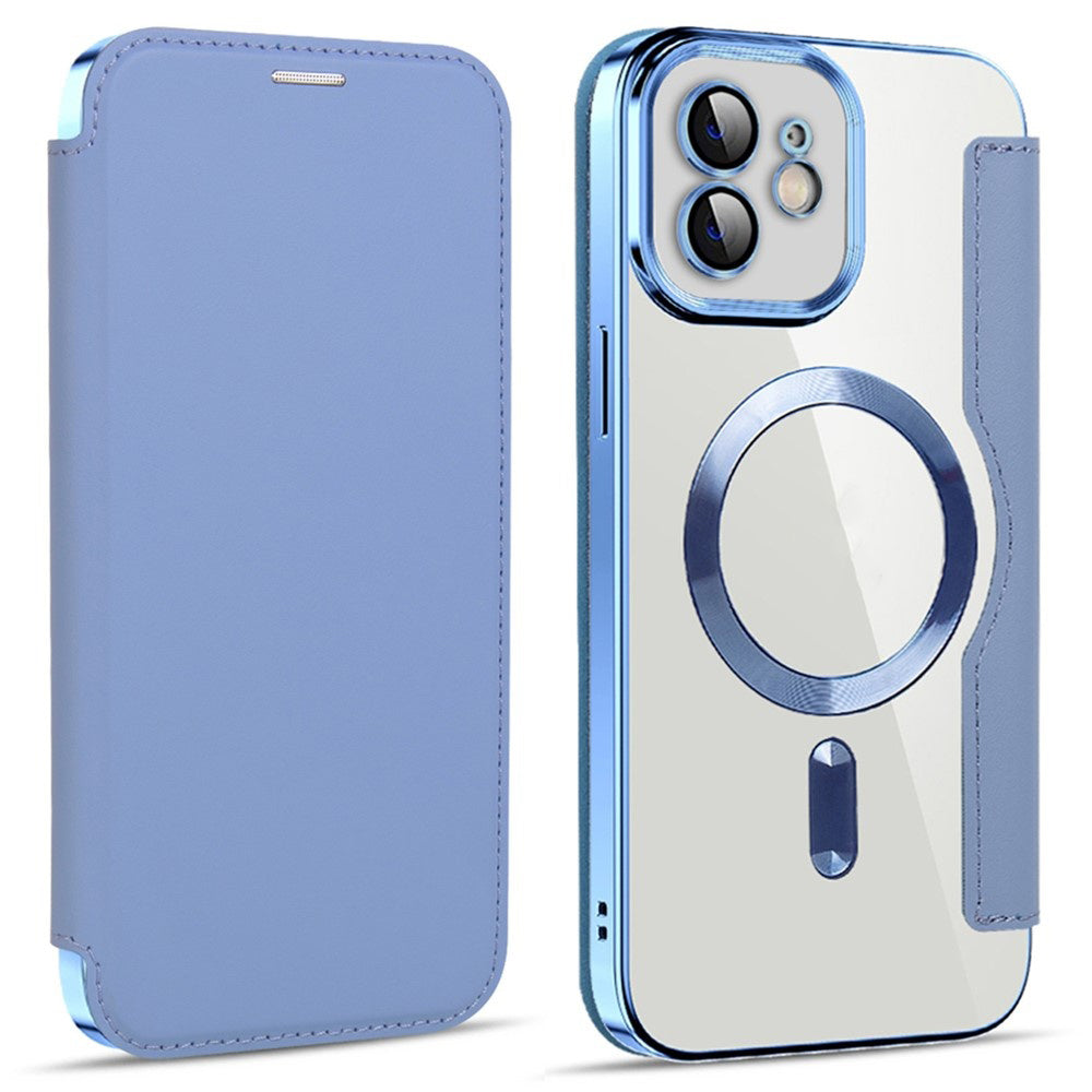 Custodia MagSafe per Apple iPhone 12, Techsuit, SmartMag Book, Blu