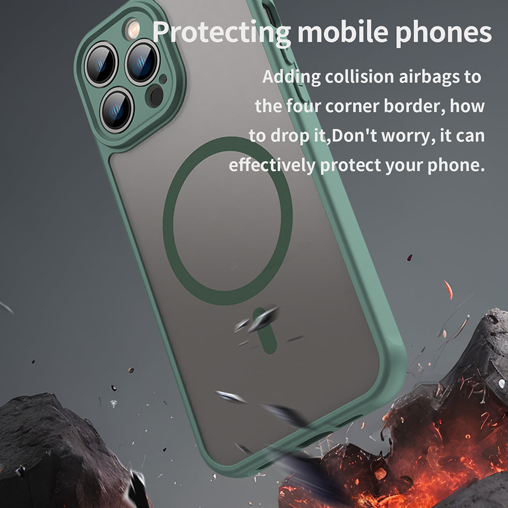 Custodia MagSafe per Apple iPhone 13 Pro Max, Techsuit, HaloFrost II, Verde