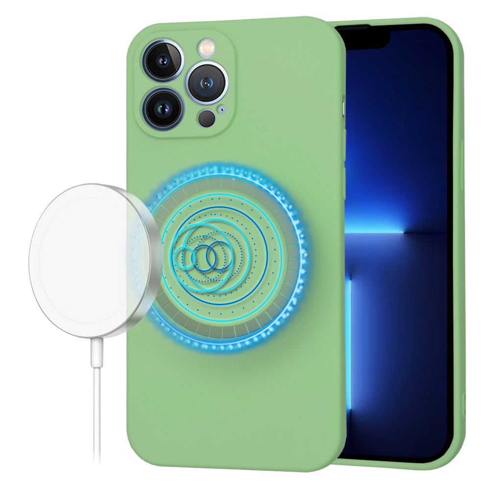 Custodia MagSafe per Apple iPhone 13 Pro Max, Techsuit, SoftFlex, Verde Chiaro