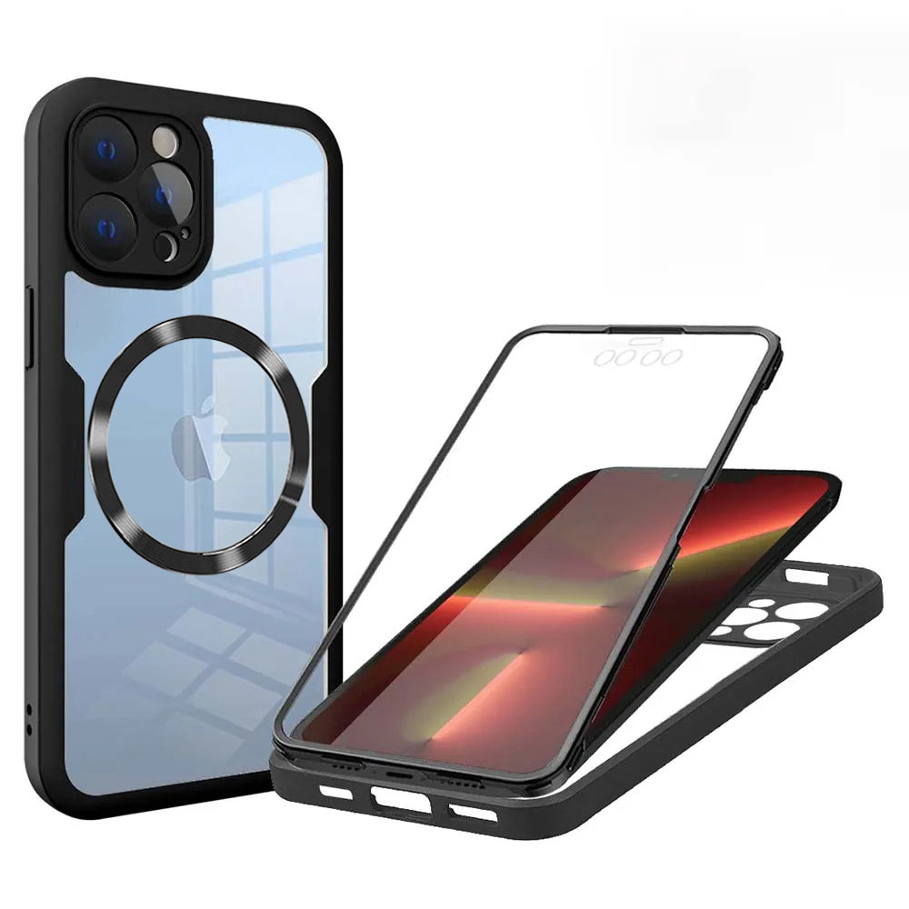 Coque MagSafe pour Apple iPhone 13 Pro, Techsuit, ColorVerse 360, Noire