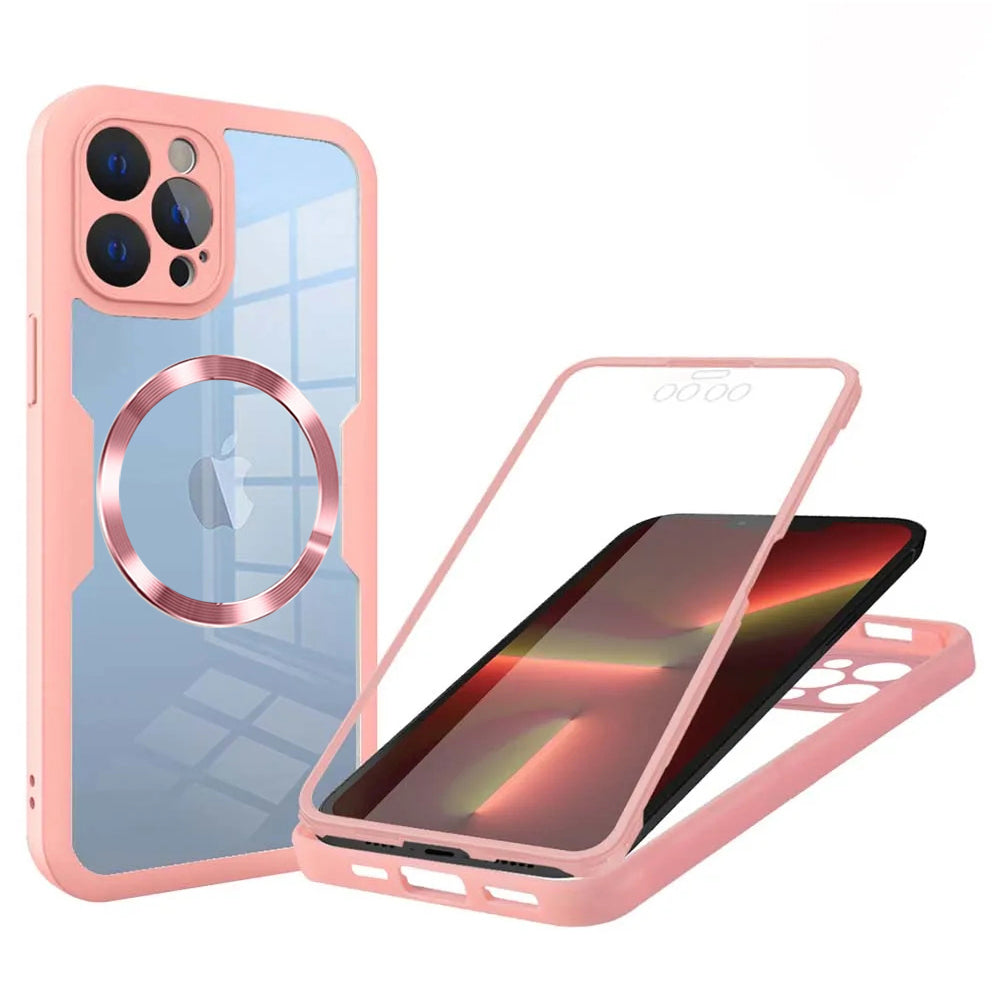 Coque MagSafe pour Apple iPhone 13 Pro, Techsuit, ColorVerse 360, Rose