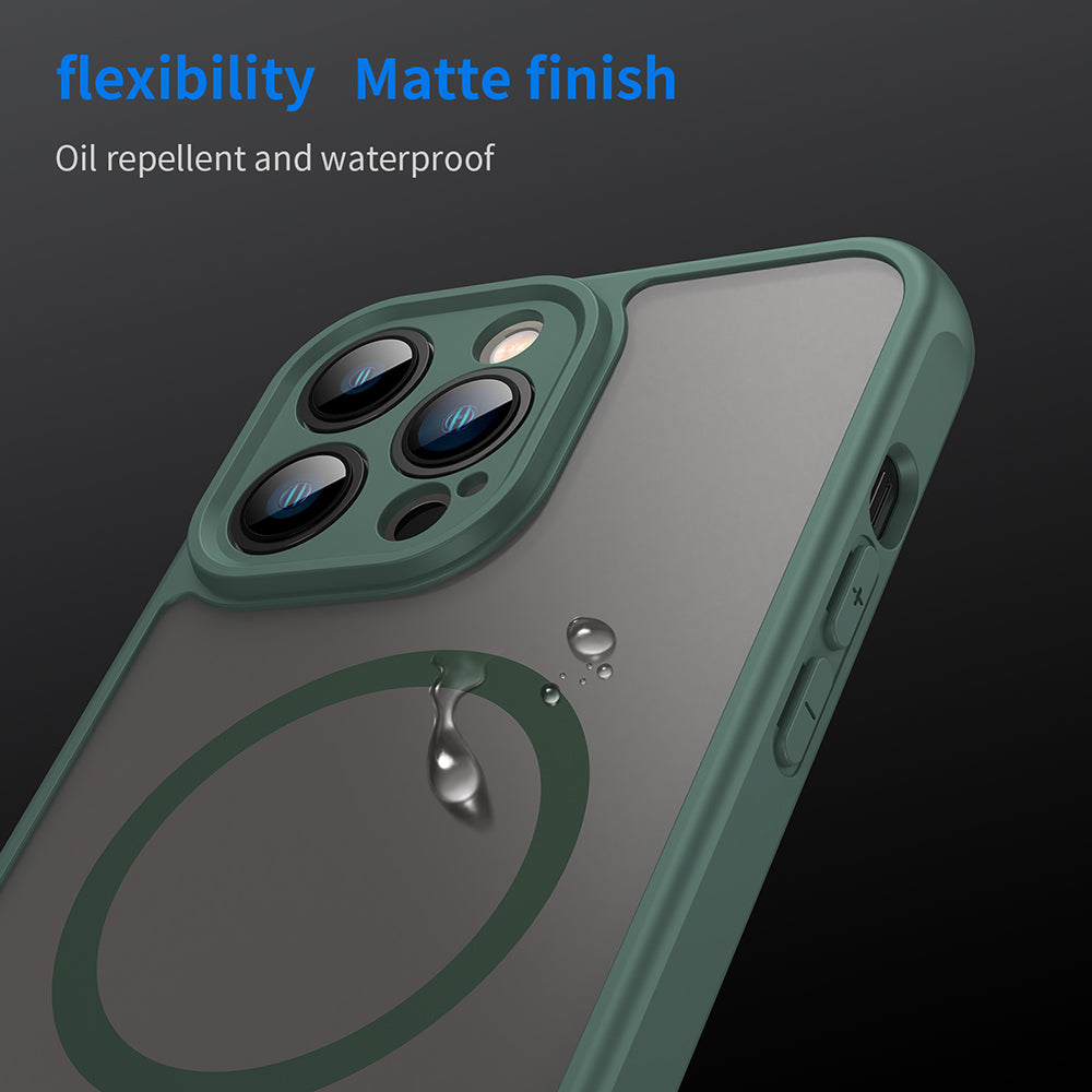Custodia MagSafe per Apple iPhone 13 Pro, Techsuit, HaloFrost II, Verde